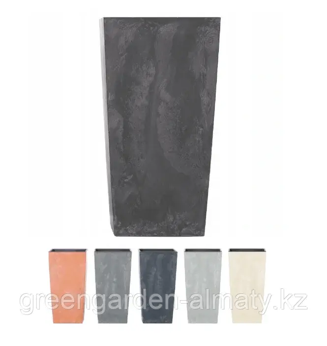 Горшок с внутренней вставкой Urbi Square Beton Effect DURS400E | Prosperplast Антрацит Код: DURS400E-S433