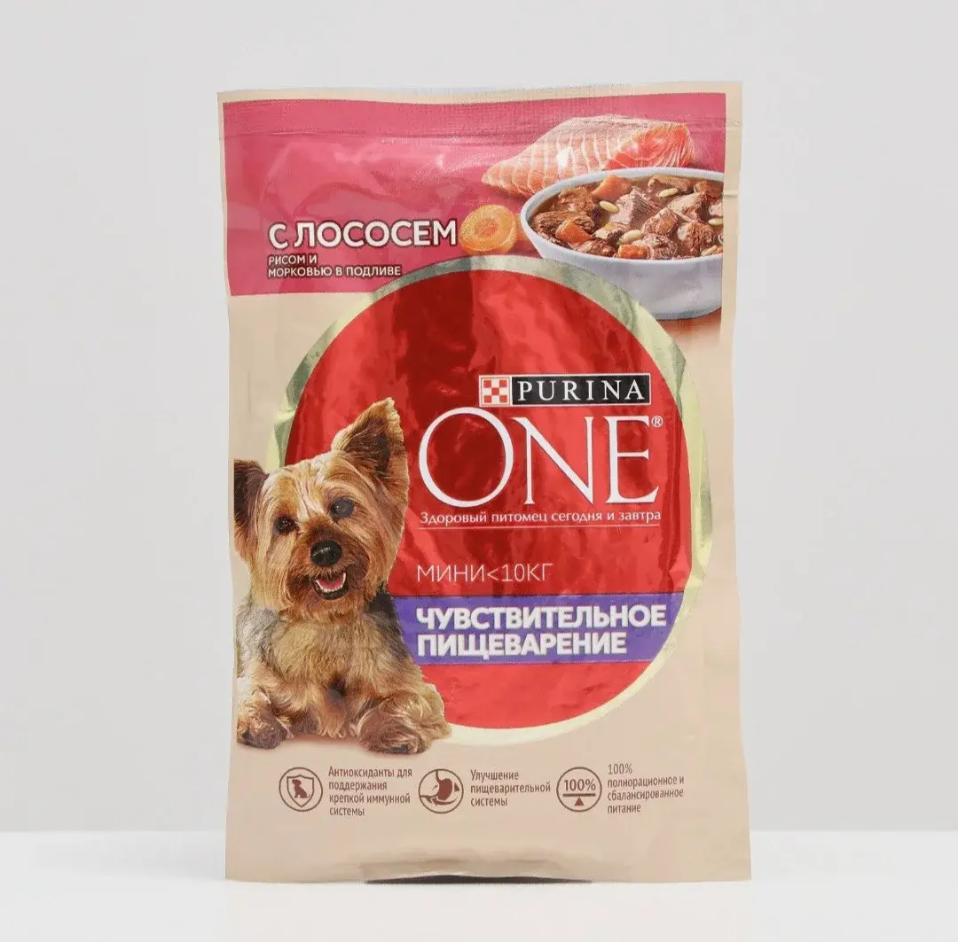 Purina One (Пурина Уан) Влажный корм для мини собак Лосось, 85 г
