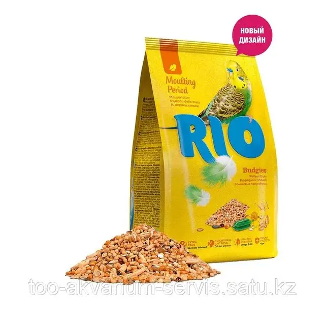 RIO Корм для волнистых попугайчиков в период линьки , пакет 1 кг
