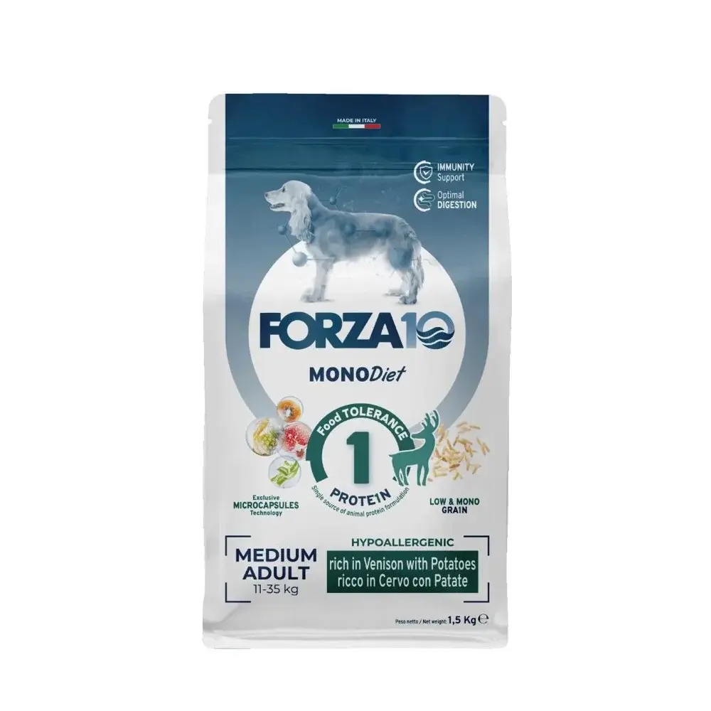 Forza10 Medium Diet Cervo/Patate для собак средних пород с олениной и картофелем 1,5 кг Код: 8020245011762
