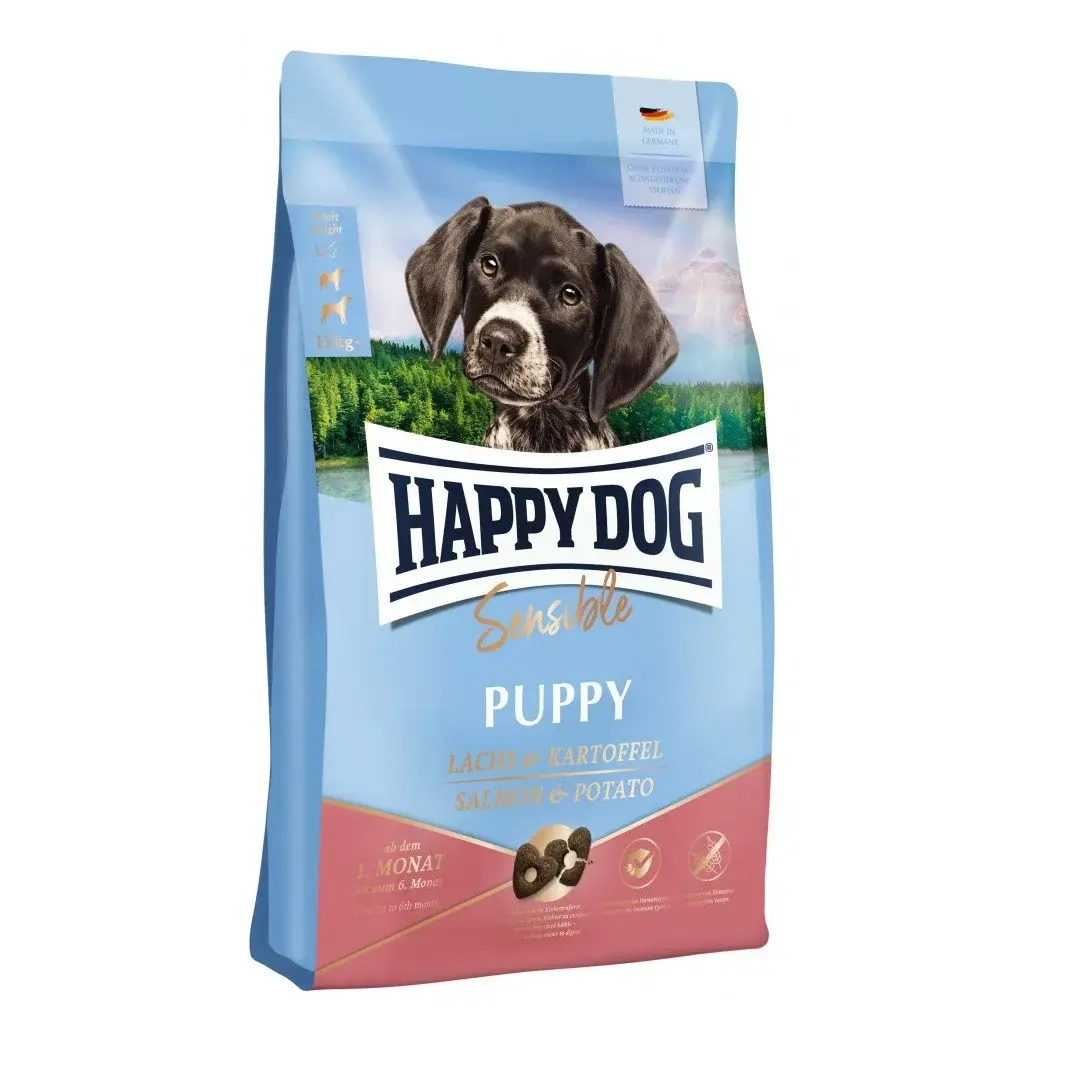Happy Dog Sensible Puppy Chicken, Salmon & Potato 1 кг для щенков до 6 месяцев курицей, лососем и картофелем Код: 152081