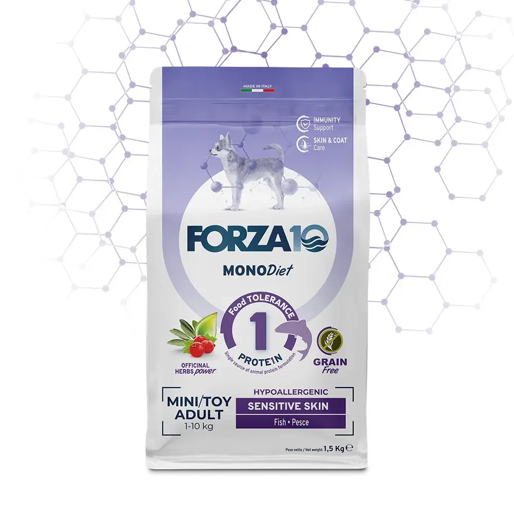 Forza10 Mini/Toy Diet Sensitive Skin 1,5 кг для собак мелких пород при чувствительной коже с рыбой Код: 8020245713444