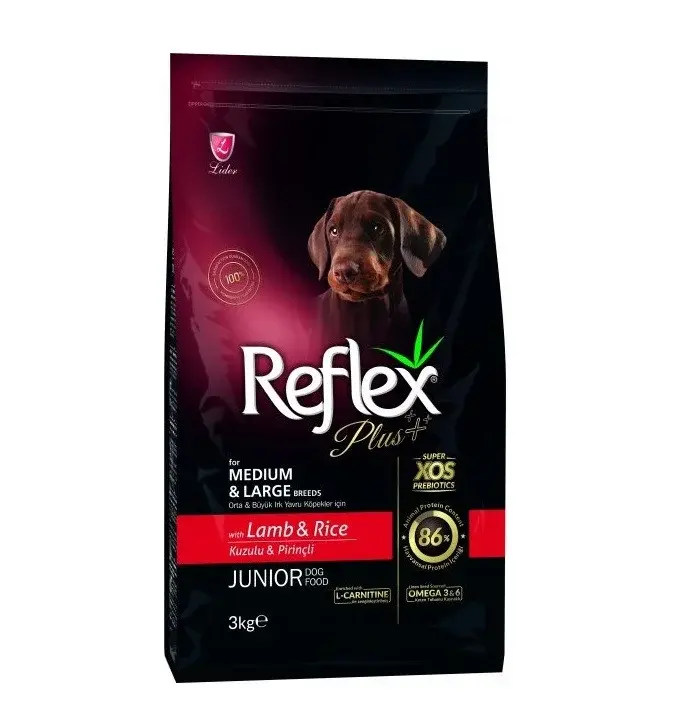 Reflex Plus Junior LAMB Medium&Large 3 кг для щенков всех пород на ягненке Код: 8698995003407