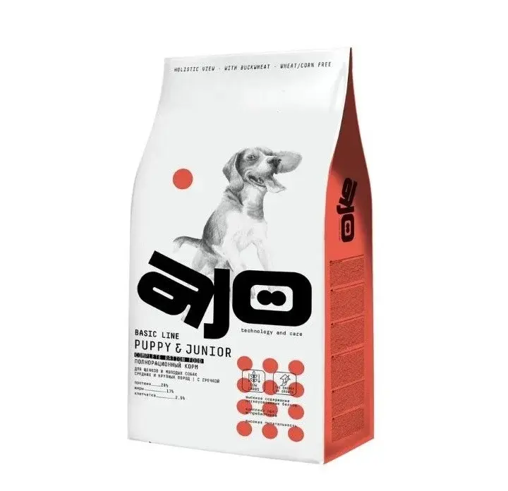 AJO Basic Line Medium Puppy&Junior 2 кг Код: 4630169560457