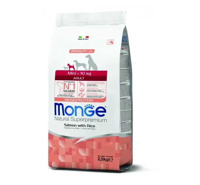 Monge Mini Adult Salmon 2,5 кг для собак мелких пород на лососе Код: 8009470011570