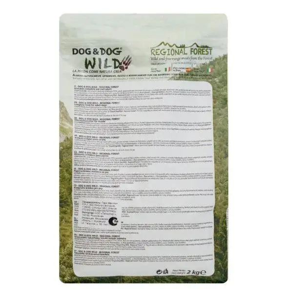 Dog&Dog Wild Regional Forest беззерновой корм для взрослых собак всех пород с олениной и кабаном, 12 кг Код: 8001541004689