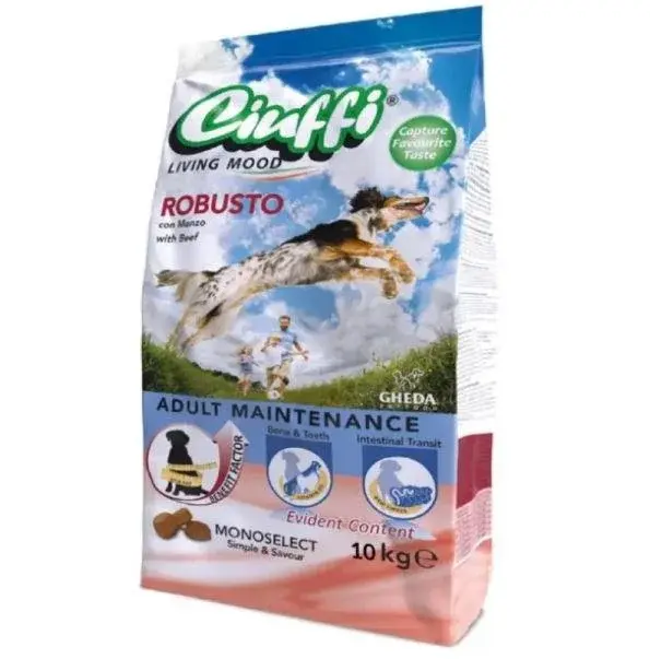 Ciuffi Adulto Robusto для взрослых собак с говядиной, 10 кг Код: 8001541105102