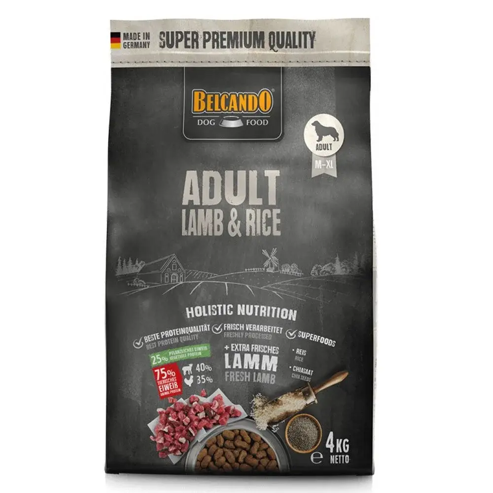 Belcando Adult Lamb & Rice для взрослых собак всех пород на ягненке и рисе, 4 кг Код: 4002633557810