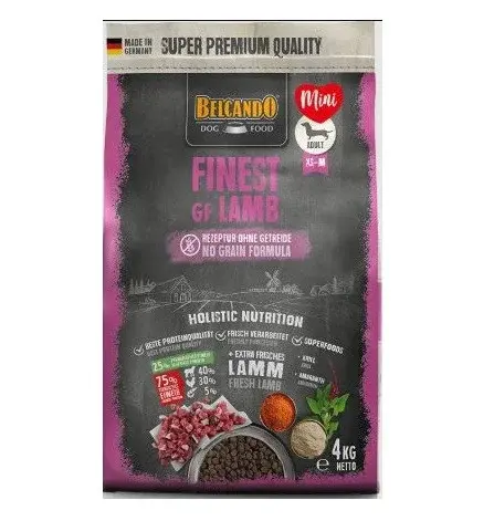 Belcando Finest GF Lamb для собак мелких и средних пород, чувствительных к зерновым на ягненке, 4 кг Код: 4002633556415