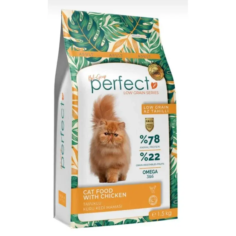 Perfect Adult Cat Food with Chicken Low Grain для взрослых кошек c курицей, 1,5 кг Код: 8681030731441