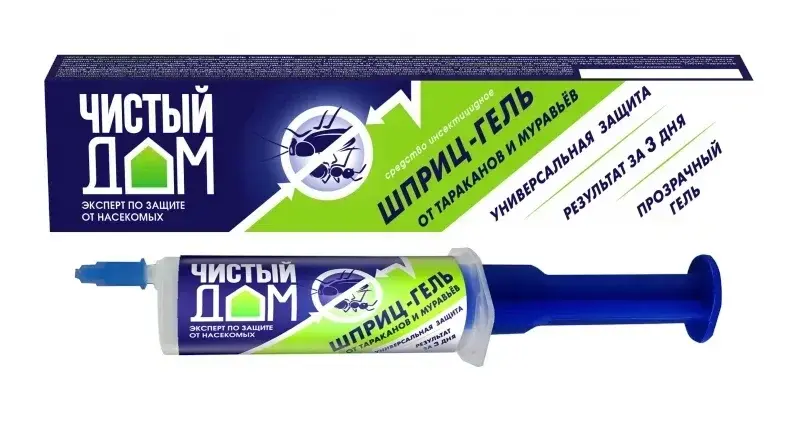 Чистый дом гель от тараканов и муравьев 20мл шприц 0149 Код: BK000005430