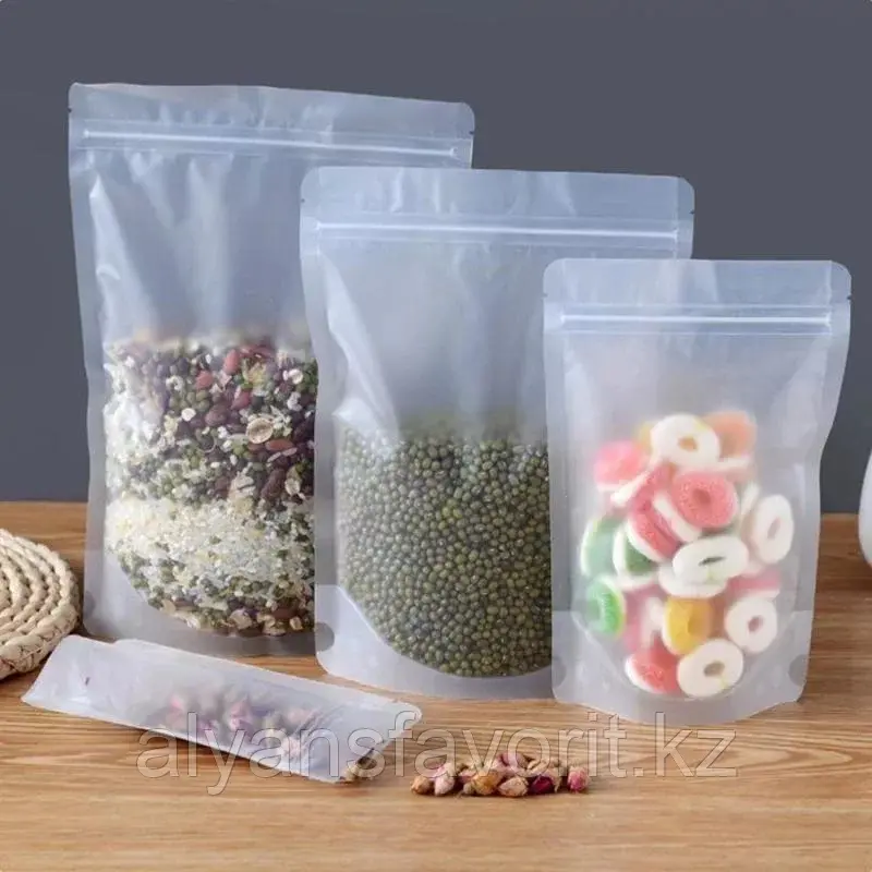 Пакет дой-пак прозрачный матовый 105*150 (30+30) мм с замком zip-lock Код: W- 104209