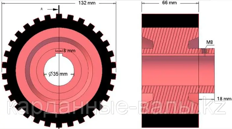 076.00655 GR076.00655.000 Ролик зубчатый ф132 Код: 076.00655