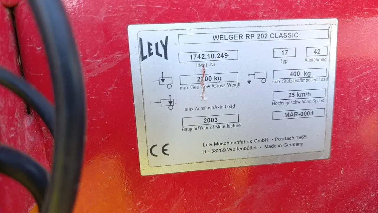 WELGER RP 202 Вельгер 202 классик пресс подборщик 202 welger rp 202 Код: Год выпуска 2003 WELGER