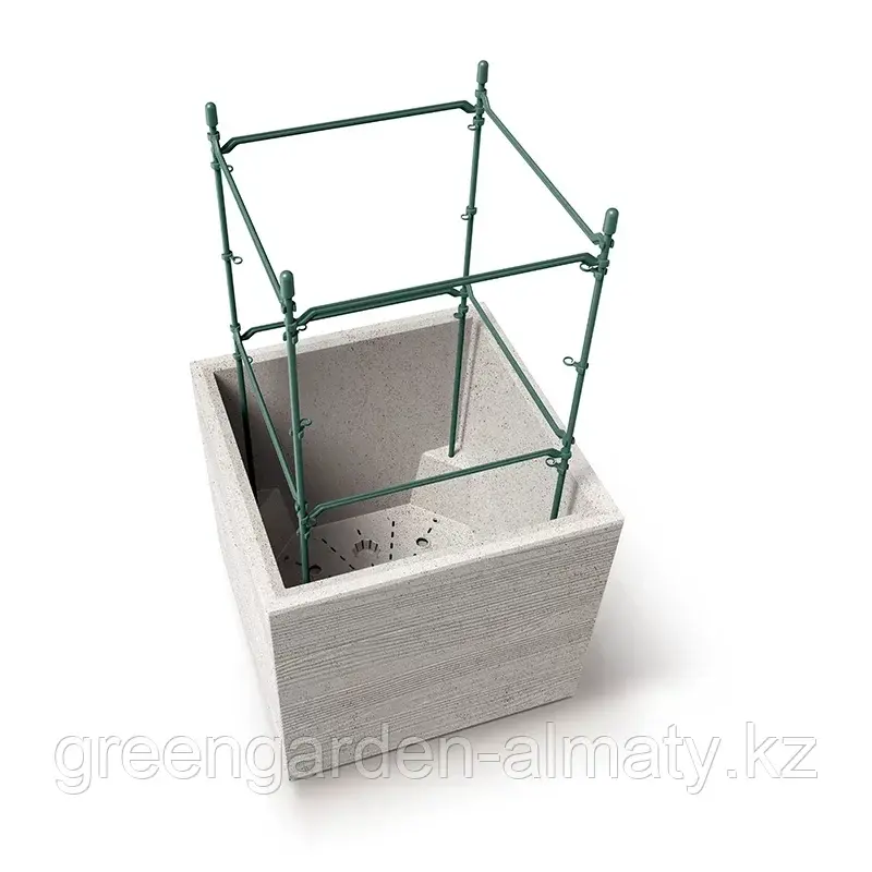 Горшок на колесиках Madera Square ECO Wood DMA300W | Prosperplast(Польша) Белый(в крапинку) Код: DMA300W-S449W