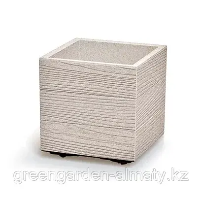 Горшок на колесиках Madera Square ECO Wood DMA300W | Prosperplast(Польша) Белый(в крапинку) Код: DMA300W-S449W