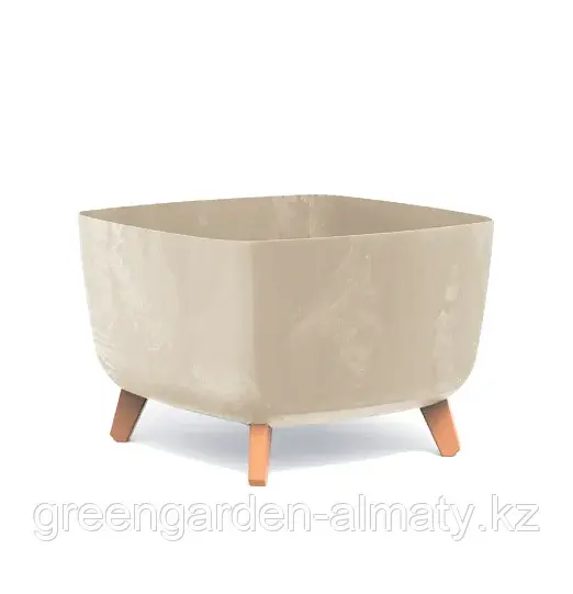 Горшок на ножках Gracia Square Beton Effect DGQL400E | Prosperplast Крем Код: DGQL400E-CY700 В наличии