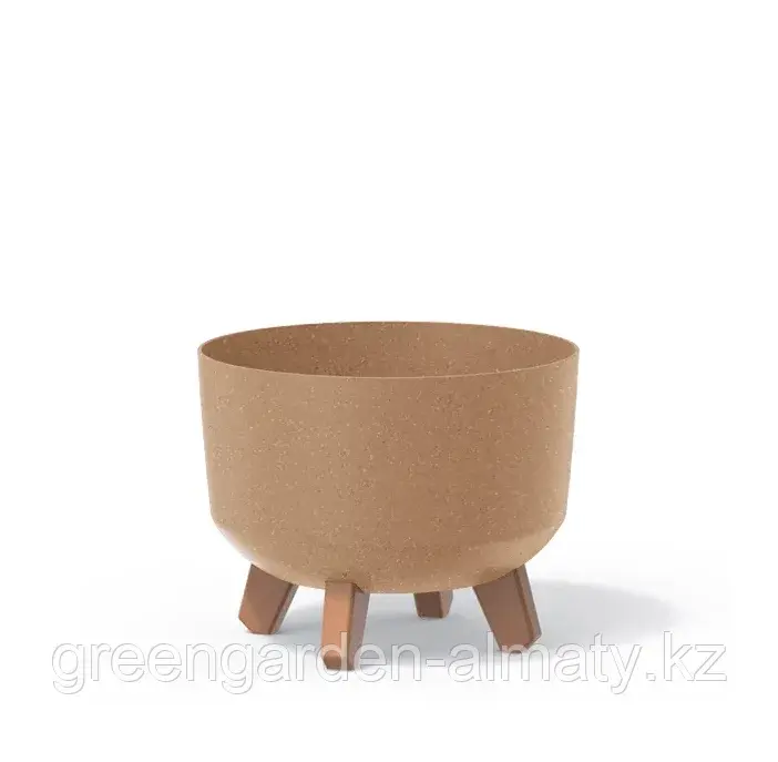 Горшок на деревянных ножках Gracia Beton Effect DGRL300W | Prosperplast Натуро Код: DGRL300W-4665W