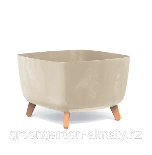 Горшок на ножках Gracia Square Beton Effect DGQL300E | Prosperplast Крем Код: DGQL300E-CY700