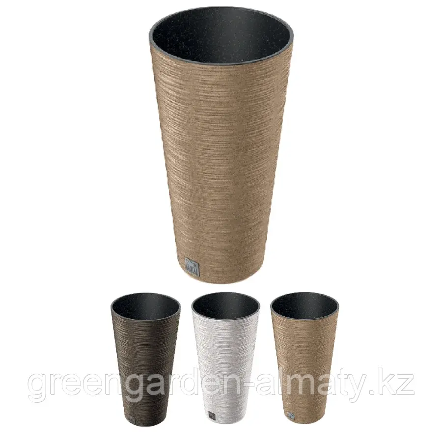 Горшок с внутренней вставкой FURU Slim ECO Wood DFRH300W | Prosperplast Кофе Код: DFRH300W-4625W