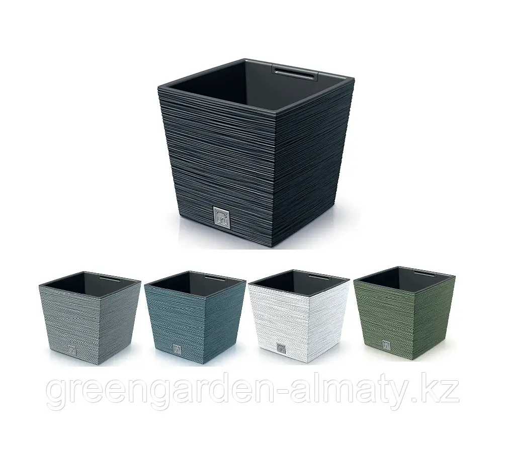 Горшок с внутренней вставкой FURU Square Low ECO Wood DFS240W | Prosperplast Код: DFS240W-4625W