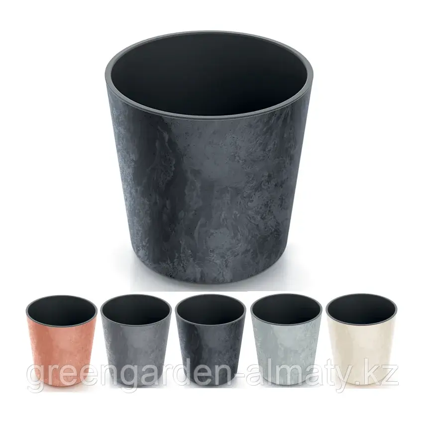 Горшок с внутренней вставкой Urbi Round Beton Effect | Prosperplast Конкрит Код: DURO300E-422U