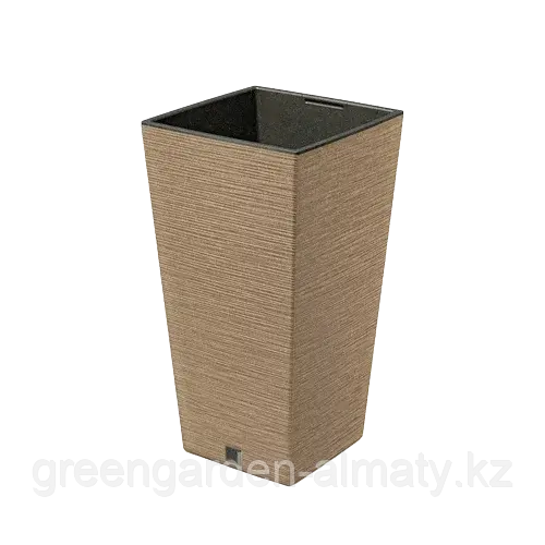 Горшок с внутренней вставкой FURU Square ECO Wood DFSH300W | Prosperplast Натуро Код: DFSH300W-4665W