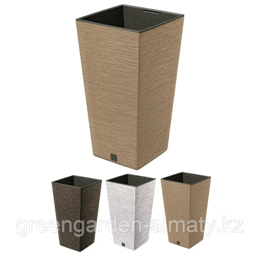 Горшок с внутренней вставкой FURU Slim ECO Wood DFRH300W | Prosperplast Натуро Код: DFRH300W-4665W