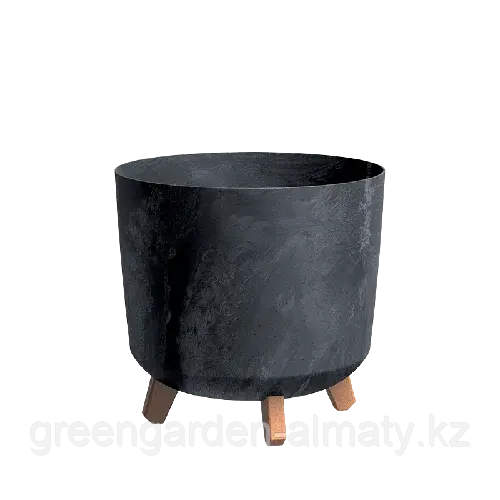 Горшок на деревянных ножках Gracia Tubus Slim DGTL240 | Prosperplast Антрацит Код: DGTL240-S433