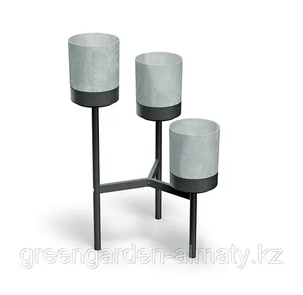 Подставка с тремя горшками Bloomie Stand IKDL3L | Prosperplast (Польша) Конкрит Код: IKDL3L-422U