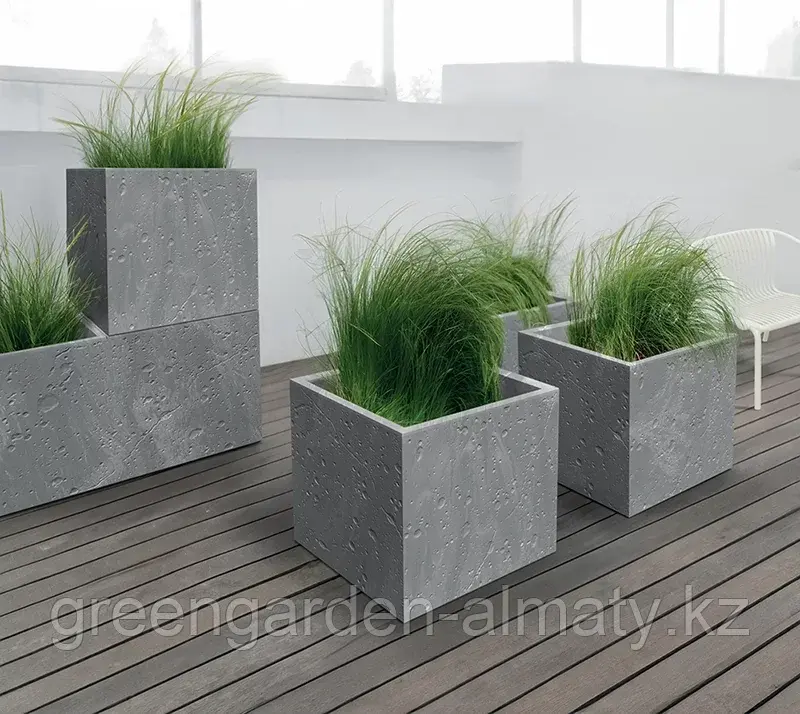 Горшок на колесиках Siera Square Beton Effect DSI800E | Prosperplast(Польша) Код: DSI800E-S433