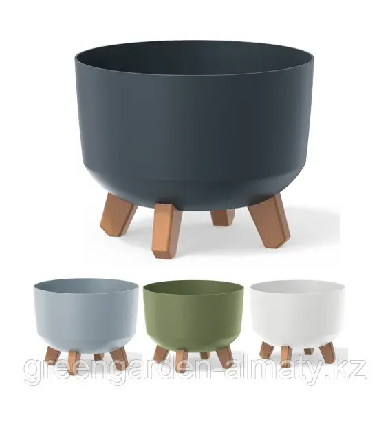 Горшок на деревянных ножках Gracia Low DGRL240L | Prosperplast Код: DGRL240L