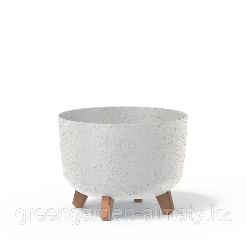 Горшок на деревянных ножках Gracia Beton Effect DGRL300W | Prosperplast Код: DGRL300W-S449W