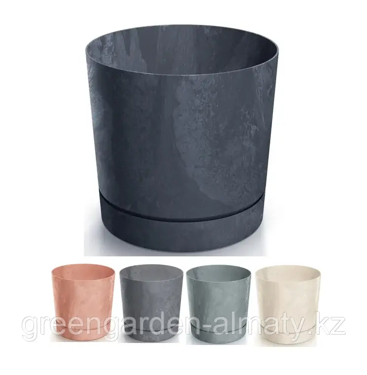 Горшок с поддоном Tubo P Beton Effect DPOP240E | Prosperplast Код: DPOP240E-422U
