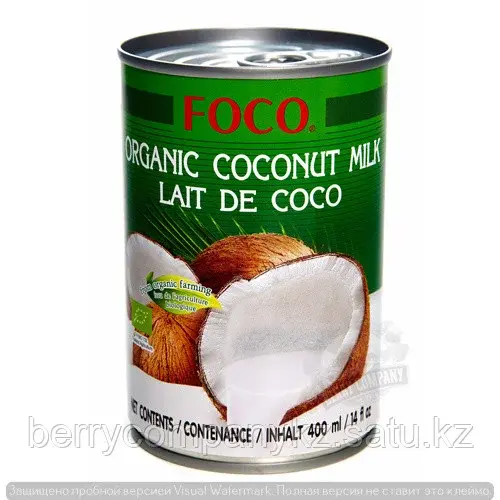 Органическое кокосовое молоко "Foco", 400 гр
