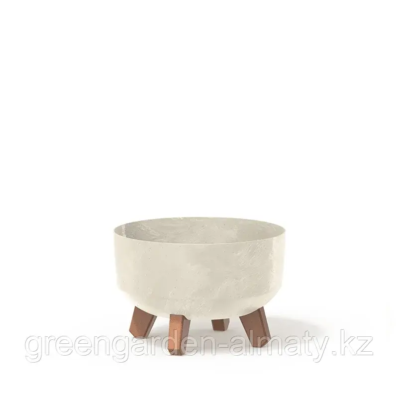 Горшок на деревянных ножках Gracia Low Beton Effect DGRL300LE | Prosperplast Код: DGRL300LE