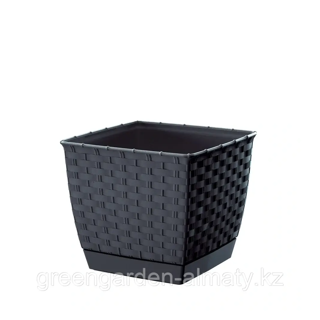 Горшок плетенный с поддоном Ratolla Square DRLK165 | Prosperplast Код: DRLK165