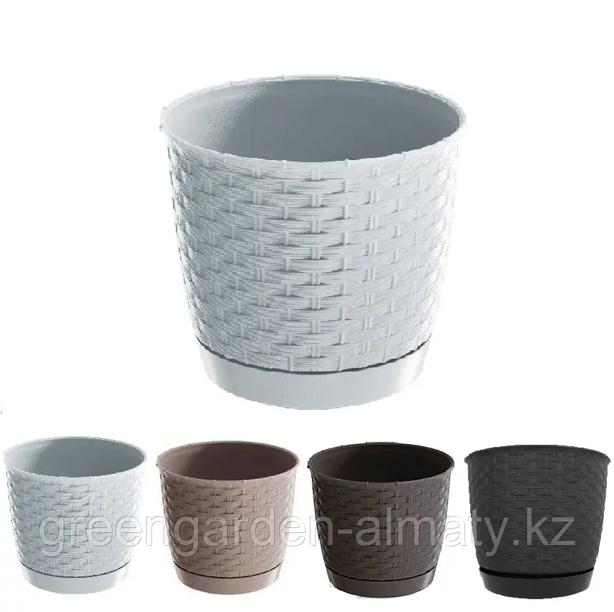 Горшок плетенный с поддоном Ratolla Round DRLO165 | Prosperplast Код: DRLO165