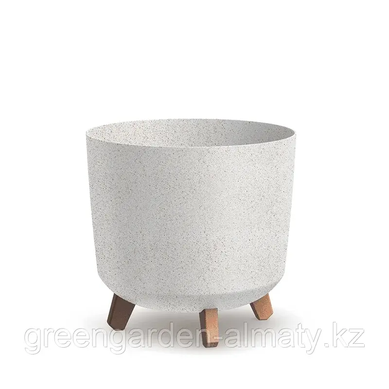 Горшок на деревянных ножках Gracia Tubus ECO Wood DGTL300LW | Prosperplast(Польша) Белый Код: DGTL300LW-S449W