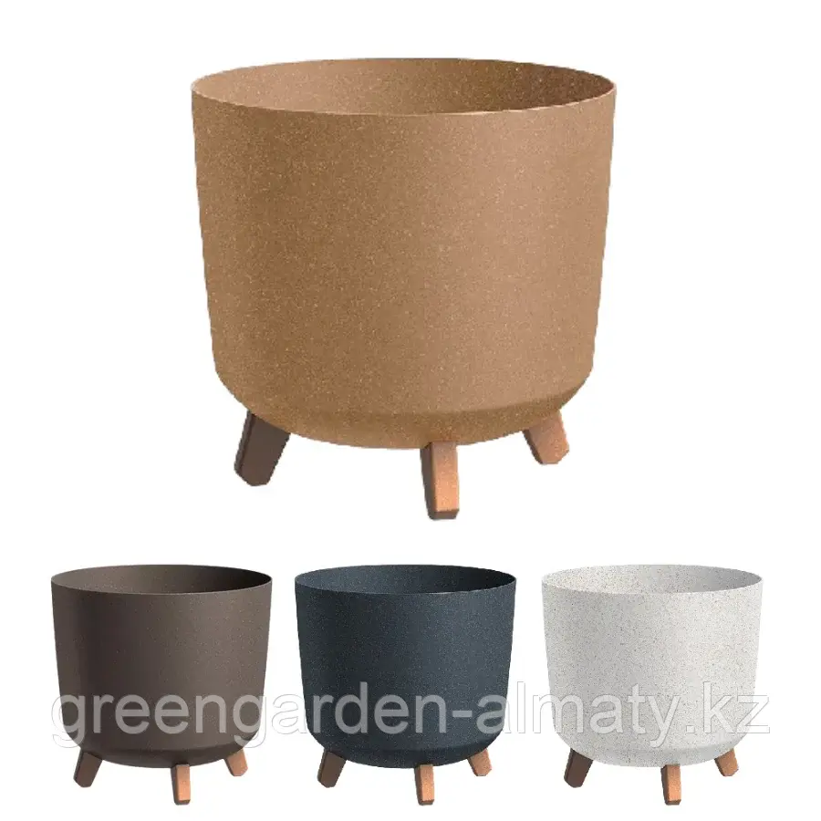Горшок на деревянных ножках Gracia Tubus ECO Wood DGTL300LW | Prosperplast Кофе Код: DGTL300LW-4625W
