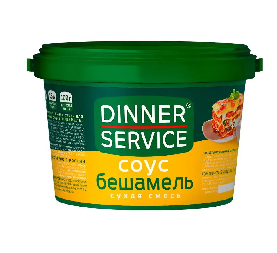 Бешамель соус DINNER SERVICE, пластиковое ведро 1,5 кг