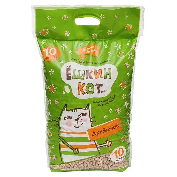Ёшкин кот наполнитель древесный для кошек, 10 л