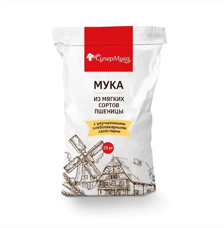 Мука цельнозерновая пшеничная, мешок 25кг