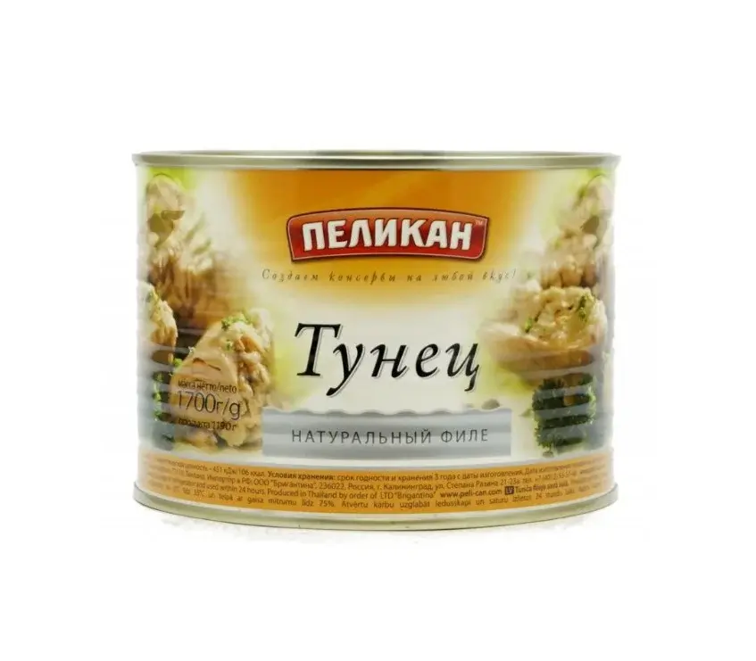 Тунец филе в собственном соку, 1,7 кг.