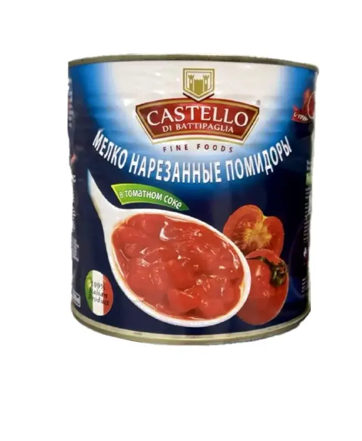 Томаты резанные 2,5 кг, ж/б, CASTELLO, Италия