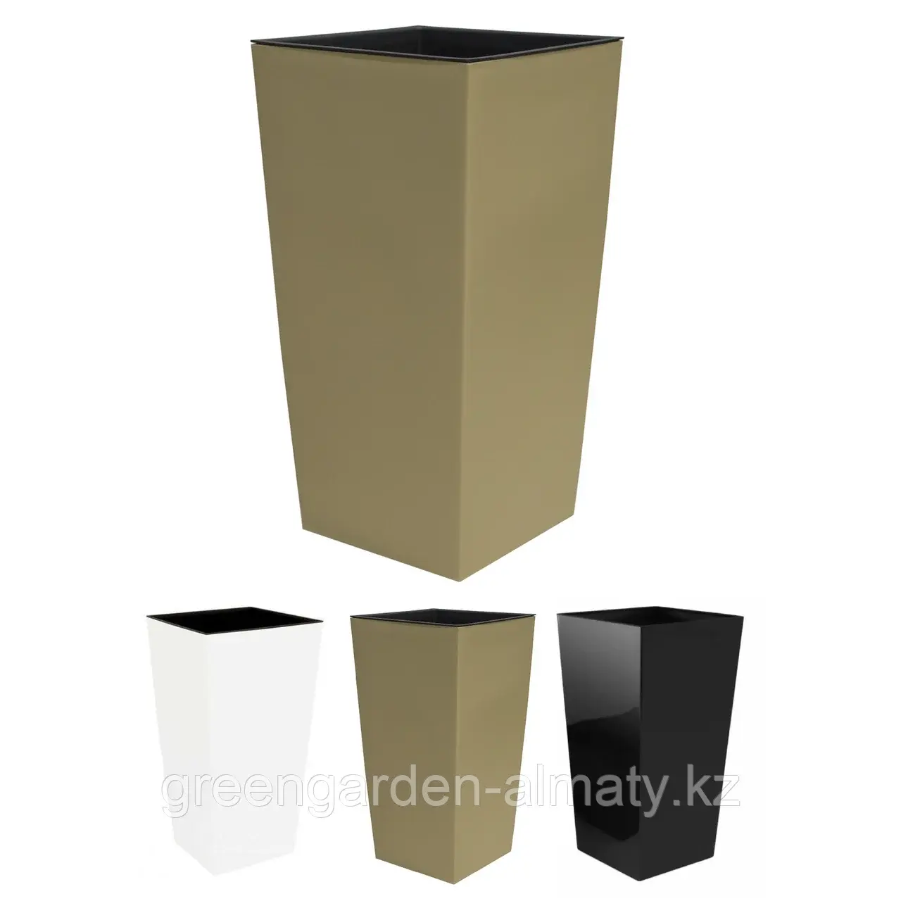 Горшок с внутренней вставкой Urbi Square DURS300 | Prosperplast Антрацит Код: DURS300-S433