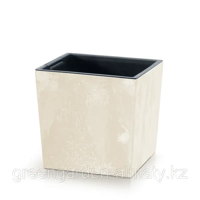 Горшок с внутренней вставкой Urbi Square Low Beton Effect DURS300LE | Prosperplast Крем Код: DURS300LE-CY728