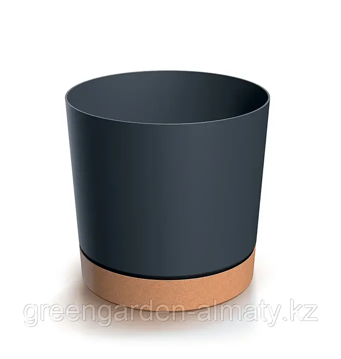 Горшок на деревянных ножках Gracia Beton Effect DGRL300E | Prosperplast Антрацит Код: DGRL300E-S433