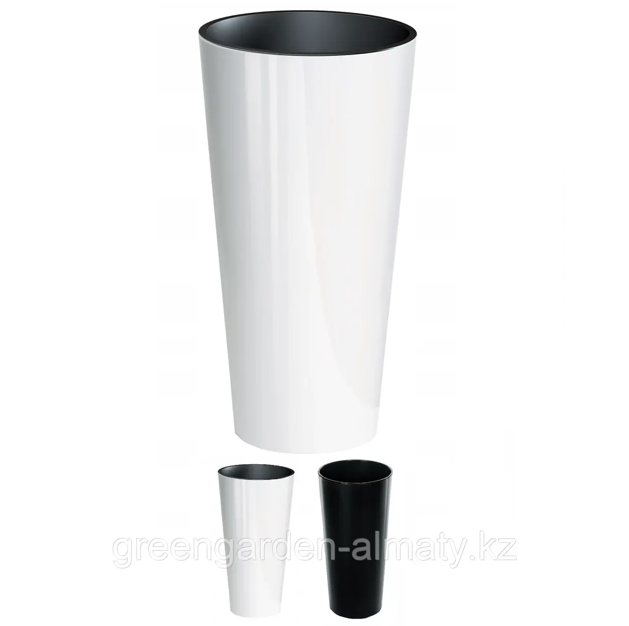 Горшок с внутренней вставкой Tubus Slim Shine глянец DTUS400S | Prosperplast Код: DTUS400S-S449