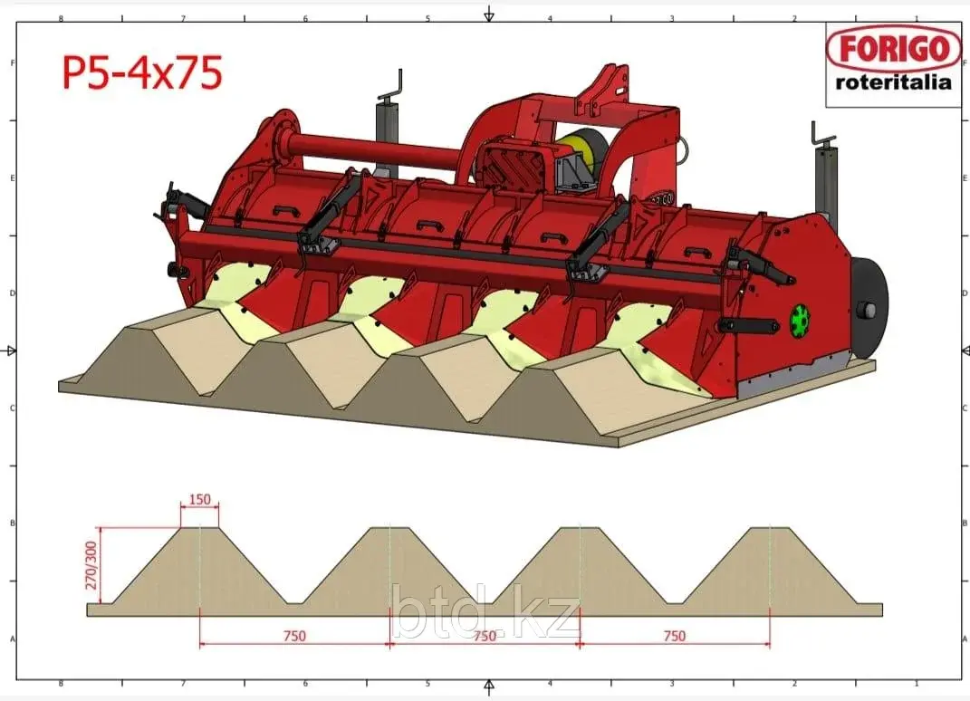 Окучник гребнеобразователь Р5-300 (4x75)